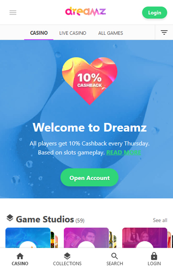 Dreamz Casino Mobile App