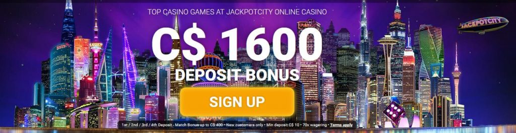 Jackpot City Casino welcomes new Canadian players with a generous $1,600 Bonus