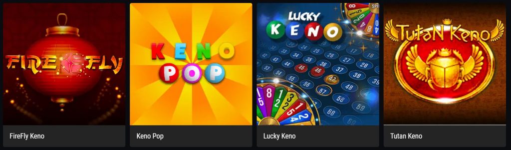 Selection of Keno Games available at Casitsu Casino.
