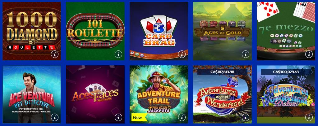 Over 700 slots can be found at William Hill Casino Canada